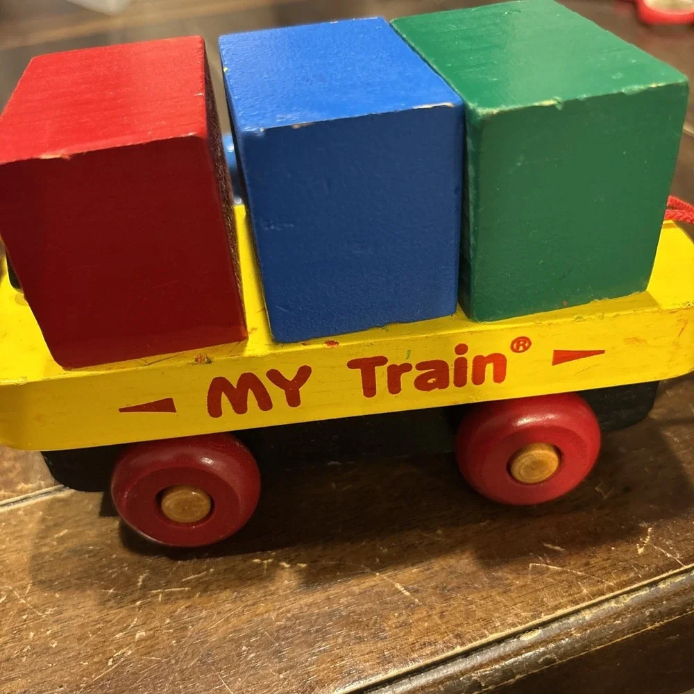 VTG‎ 90s Montgomery Schoolhouse Inc My Train Wooden Train Set USA Made